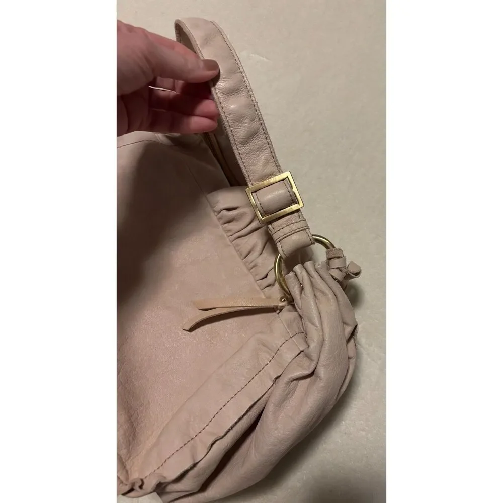 Antonio Melani Light Pink Leather Hobo Shoulder Bag Y2K New